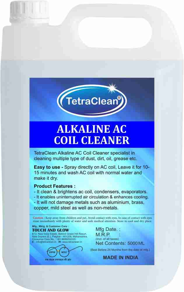 TetraClean High Foam Alkaline AC Coil Cleaner, AC Foam Cleaner, Air  Conditioner Cleaner Liquid, Instant AC Coil Cleaning Agent
